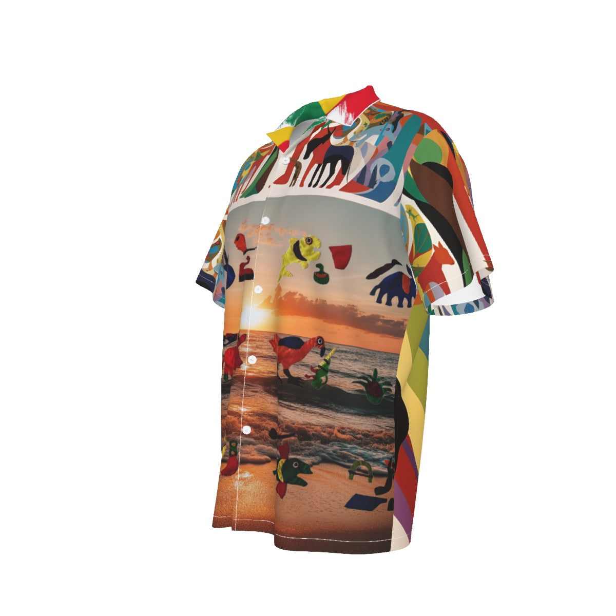Men's Hawaiian Shirt With Button Closure