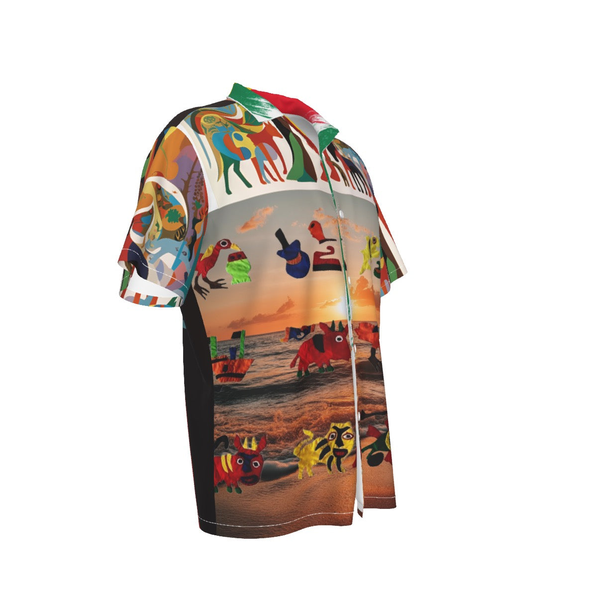 Men's Hawaiian Shirt With Button Closure