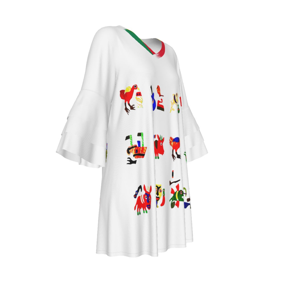 Women's Stacked Ruffle Sleeve Dress