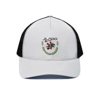 JLADO Unisex Trucker Hat With Black Half-mesh