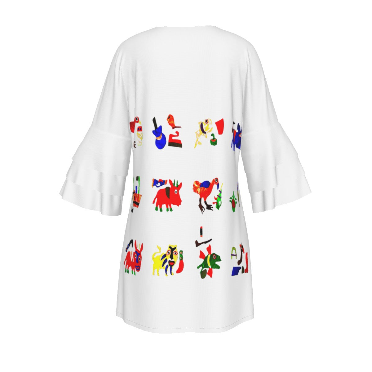 Women's Stacked Ruffle Sleeve Dress