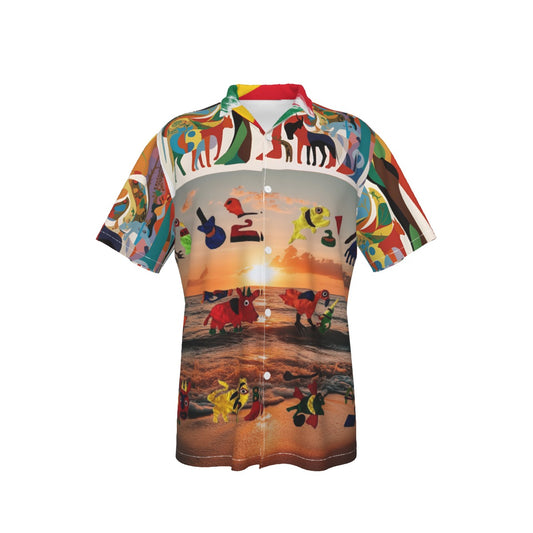 Men's Hawaiian Shirt With Button Closure