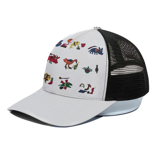 Unisex Trucker Hat With Black Half-mesh